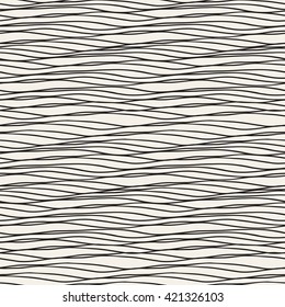 Seamless ripple pattern. Repeating vector texture. Wavy graphic background. Simple linear waves.