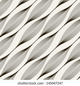Seamless ripple pattern. Trendy vector texture. Stylish background with diagonal direction