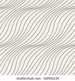 Seamless ripple pattern. Trendy vector texture. Stylish background with diagonal direction
