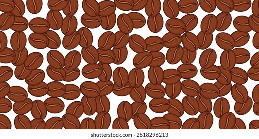 Seamless roasted coffee bean pattern creating rich aromatic background for cafe menus packaging wallpaper textiles wrapping paper food branding and beverage themed creative design projects