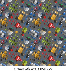 Seamless robot pattern cartoon vector illustration.