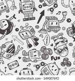seamless robot pattern, illustrator line tools drawing