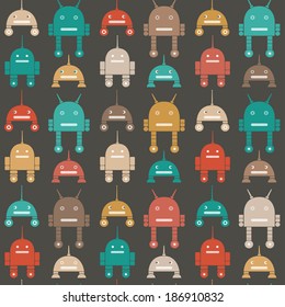 seamless Robot pattern. vector illustration