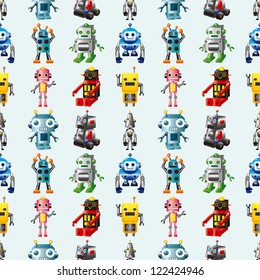 seamless Robot pattern,cartoon vector illustration