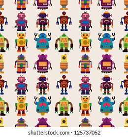 seamless Robot pattern,cartoon vector illustration