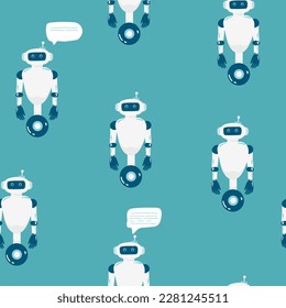 seamless Robot pattern,cartoon vector illustration