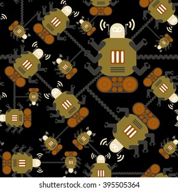 seamless Robot pattern,cartoon vector illustration