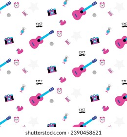 Seamless rock music background. Retro.