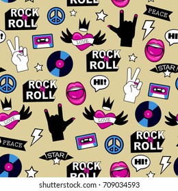 seamless rock music pattern