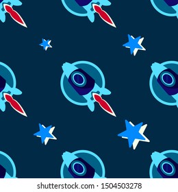 Seamless Rocket Launched To Infinity Pattern