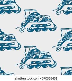 Seamless roller skating background pattern.Vector Illustration