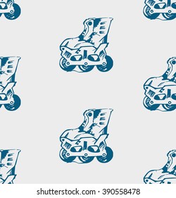 Seamless roller skating background pattern.Vector Illustration