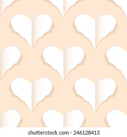 Seamless romantic background with heart shapes