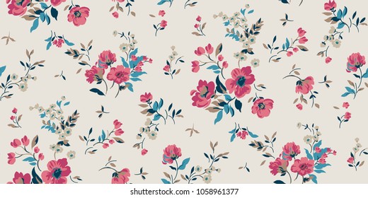 Seamless Romantic Ditsy Floral Pattern