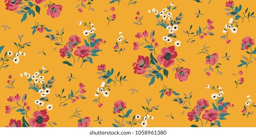 Seamless Romantic Ditsy Floral Pattern
