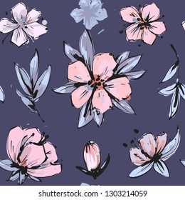 Seamless romantic floral pattern on a tender background.