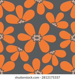 Seamless Romantic Floral Pattern. Vector background with small flowers in shape of love hearts.
