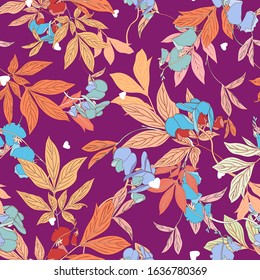 Seamless Romantic Flower Heart Botanical Wallpaper