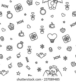 Seamless from romantic love vector design elements. Good for use as a pattern for Saint Valentine's Day 
