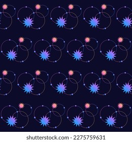 Seamless Romantic Magic Textile Swatch Idea Pattern Background Seamless Fabric Textile Swatch Background with Gradient Magic Symbol Element Icon Template