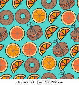 seamless romantic multicolored sweets vector pattern