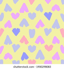 Seamless romantic pattern with hand drawn hearts. Ready template for design, postcards, print, poster, party, Valentine's day, vintage textile. Vector.