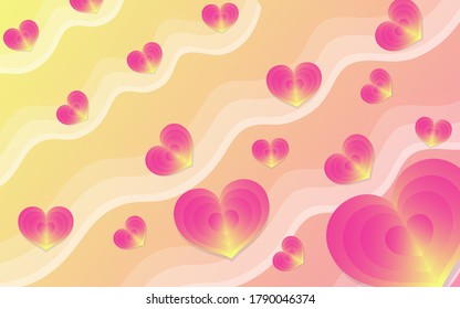 Seamless romantic pattern with hearts in many colors hand drawn Colorful doodle hearts on many colored backgrounds. Ready template for postcard design, poster printing, valentine's day party, vintage 