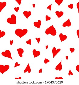 Seamless romantic pattern with hearts. Ready template for Valentine's day cards, print, poster, party. Vector design.