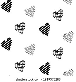 Seamless romantic pattern with hearts. Ready template for Valentine's day cards, print, poster, party. Vector design.