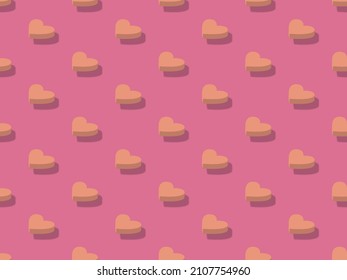Seamless romantic pattern with hearts. Vector background