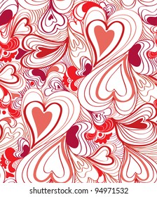 seamless romantic pattern with hurts, vector illustration