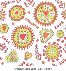 Seamless Romantic  Pattern for Valentine's Day or  Wedding. 