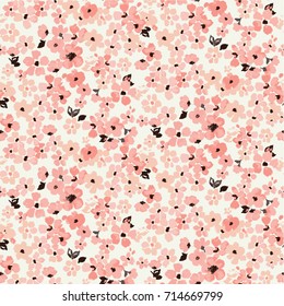 Seamless Romantic Watercolor Floral Pattern In Vector