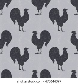 Seamless rooster pattern