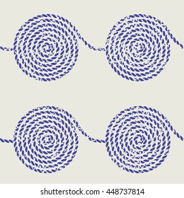 Seamless rope pattern with grunge texture. Vector illustration