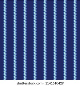 Seamless Rope Stripe Pattern With Navy Blue Background