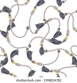 seamless rope tassel pattern, tassel rope,