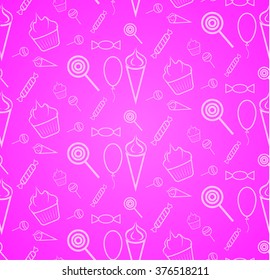 Seamless rose  background with sweets