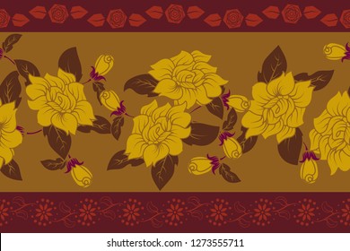 seamless rose border (Vector)