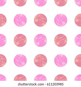 Seamless Rose Color Circle Isolated On White Background. Vector
