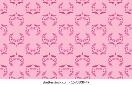 Seamless rose floral pattern, color magenta and soft pink.