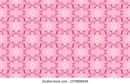 Seamless rose floral pattern, color magenta and soft pink.