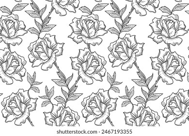 seamless rose flower pattern background