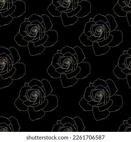 Seamless rose flowers of ornamental design. Suit for wallpaper, colourful background, fabric print.