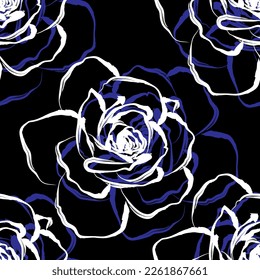 Seamless rose flowers of ornamental design. Suit for wallpaper, colourful background, fabric print.