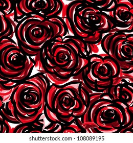 Seamless rose ; illustration vector.