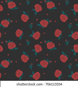 Seamless Rose Pattern. For apparel or other uses,in vector.