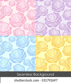 Seamless rose pattern background (4 lighten colour)