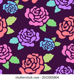 seamless rose pattern and background vector illustration