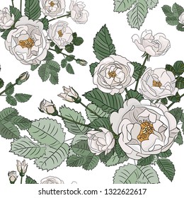 Seamless rose pattern. Excellent for fabric, wallpaper, gift boxes, background greeting cards and invitations of the wedding, birthday, Valentine's Day 